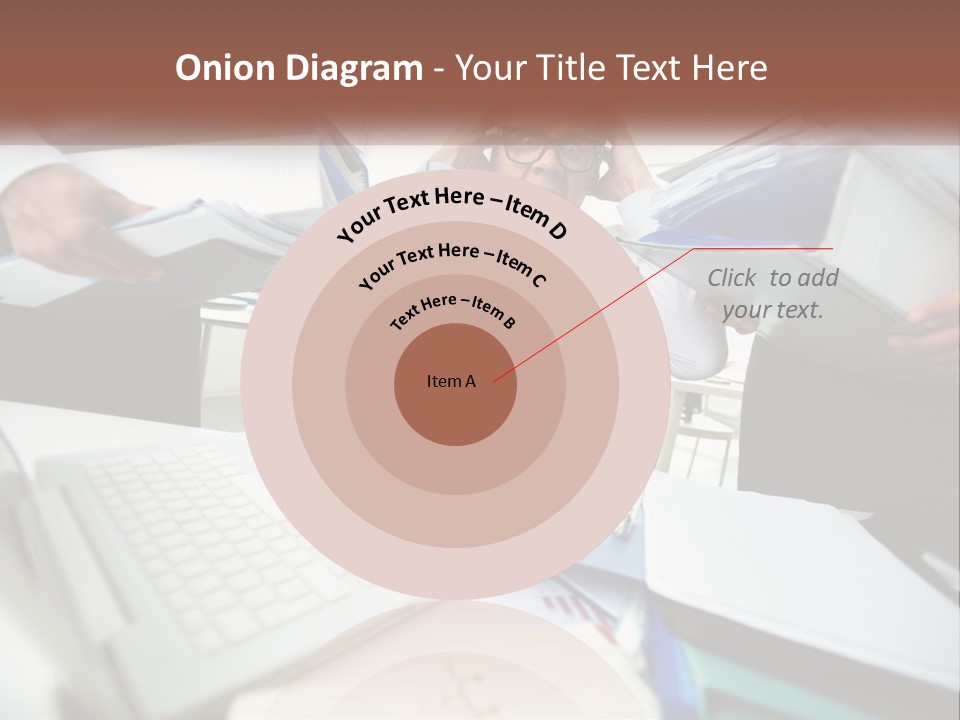 A Man In A Tie Is Surrounded By Files PowerPoint Template