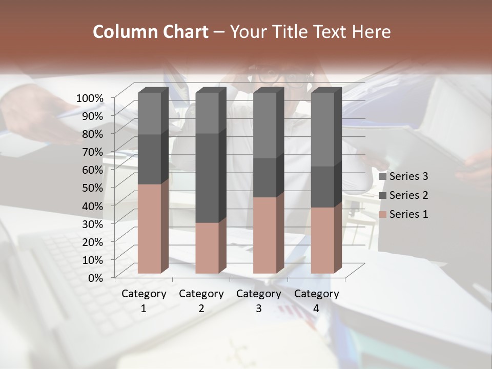 A Man In A Tie Is Surrounded By Files PowerPoint Template