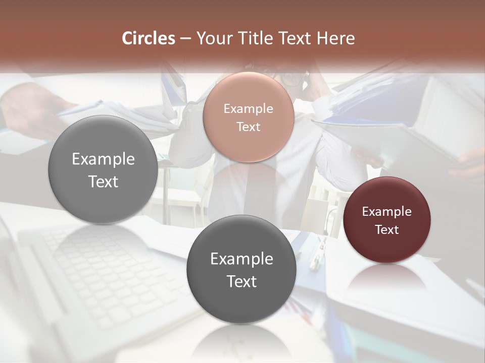 A Man In A Tie Is Surrounded By Files PowerPoint Template