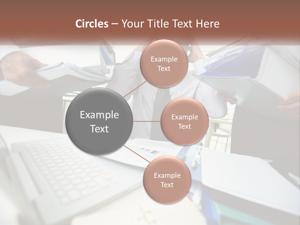 A Man In A Tie Is Surrounded By Files PowerPoint Template