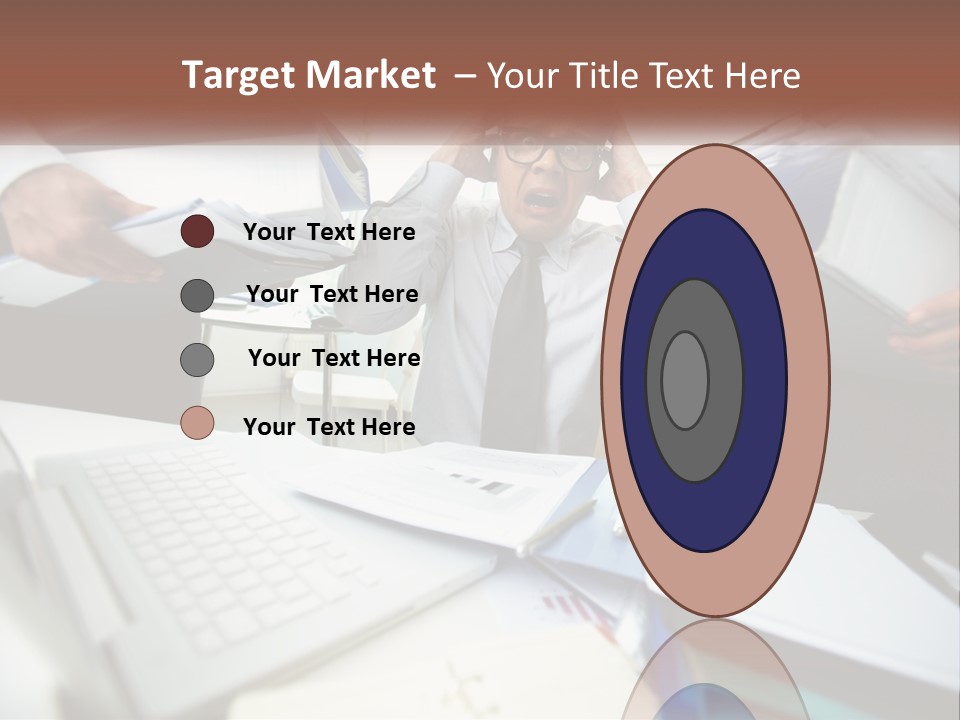 A Man In A Tie Is Surrounded By Files PowerPoint Template