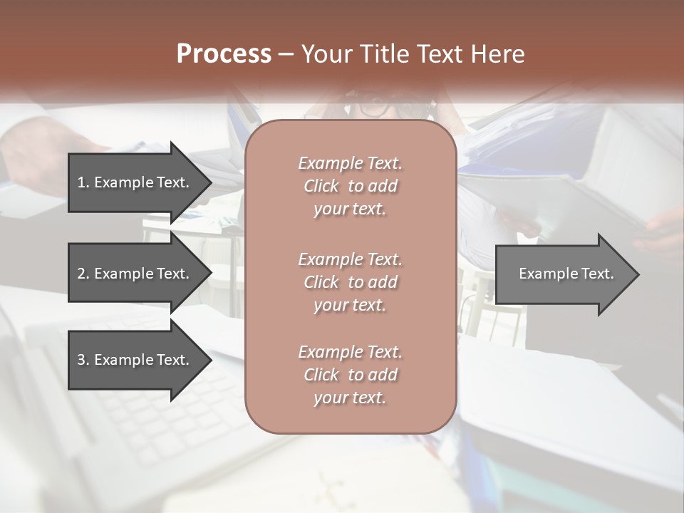 A Man In A Tie Is Surrounded By Files PowerPoint Template