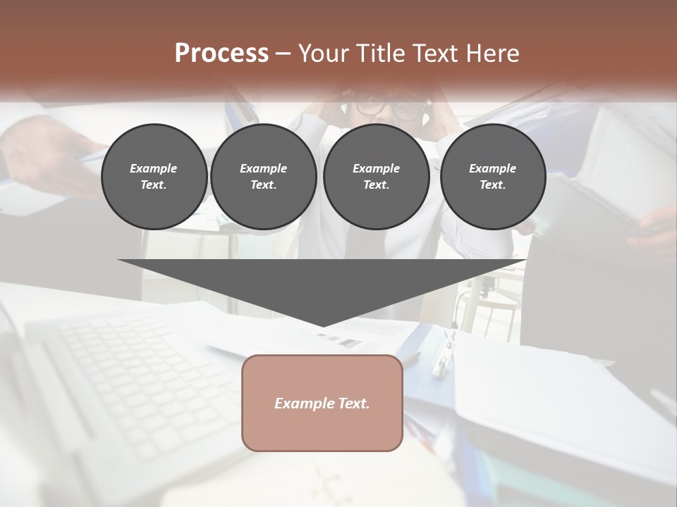 A Man In A Tie Is Surrounded By Files PowerPoint Template