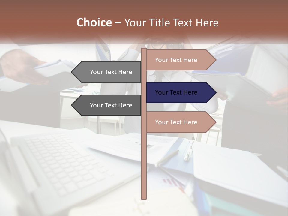 A Man In A Tie Is Surrounded By Files PowerPoint Template