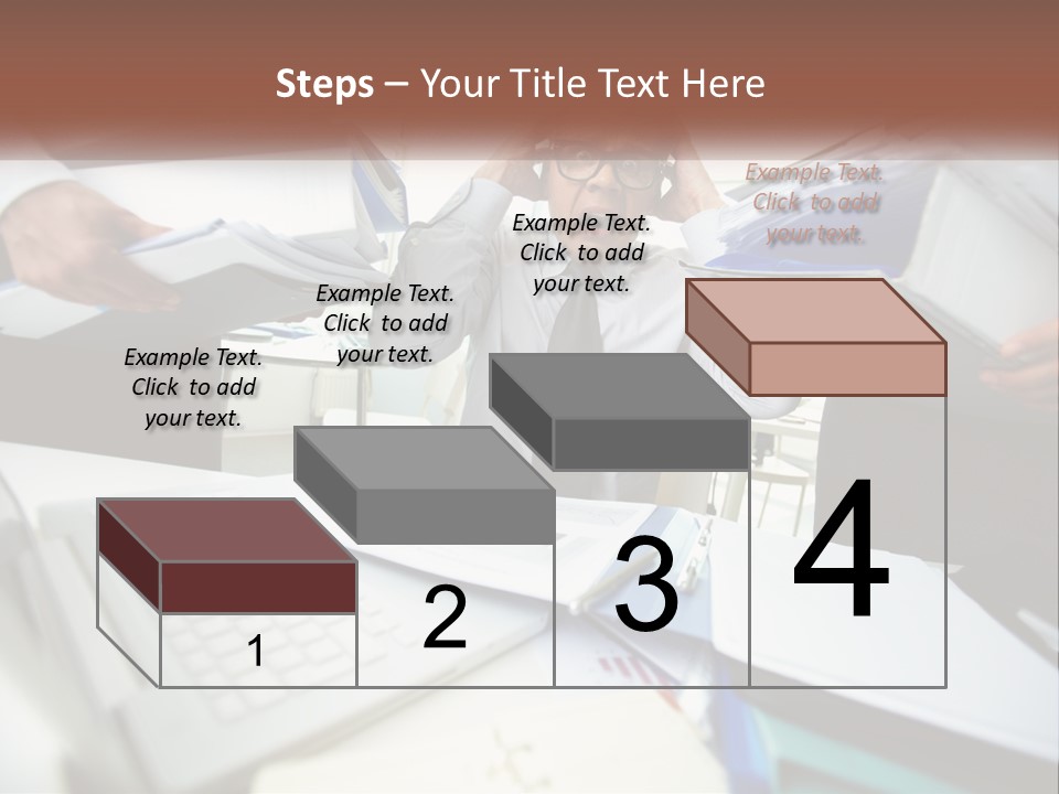 A Man In A Tie Is Surrounded By Files PowerPoint Template