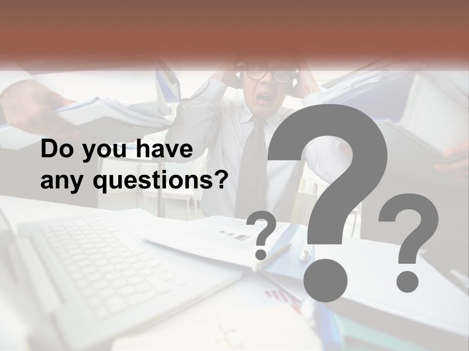 A Man In A Tie Is Surrounded By Files PowerPoint Template