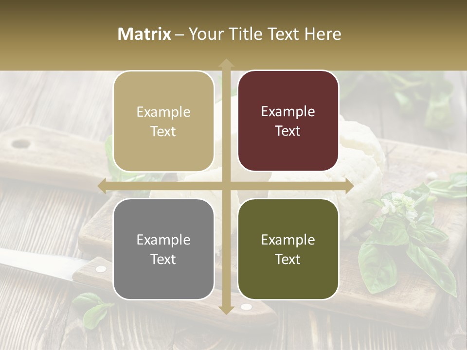 A Piece Of Cheese On A Cutting Board With A Knife PowerPoint Template