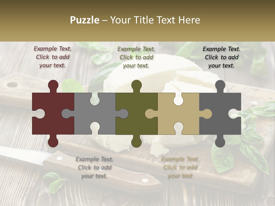 A Piece Of Cheese On A Cutting Board With A Knife PowerPoint Template