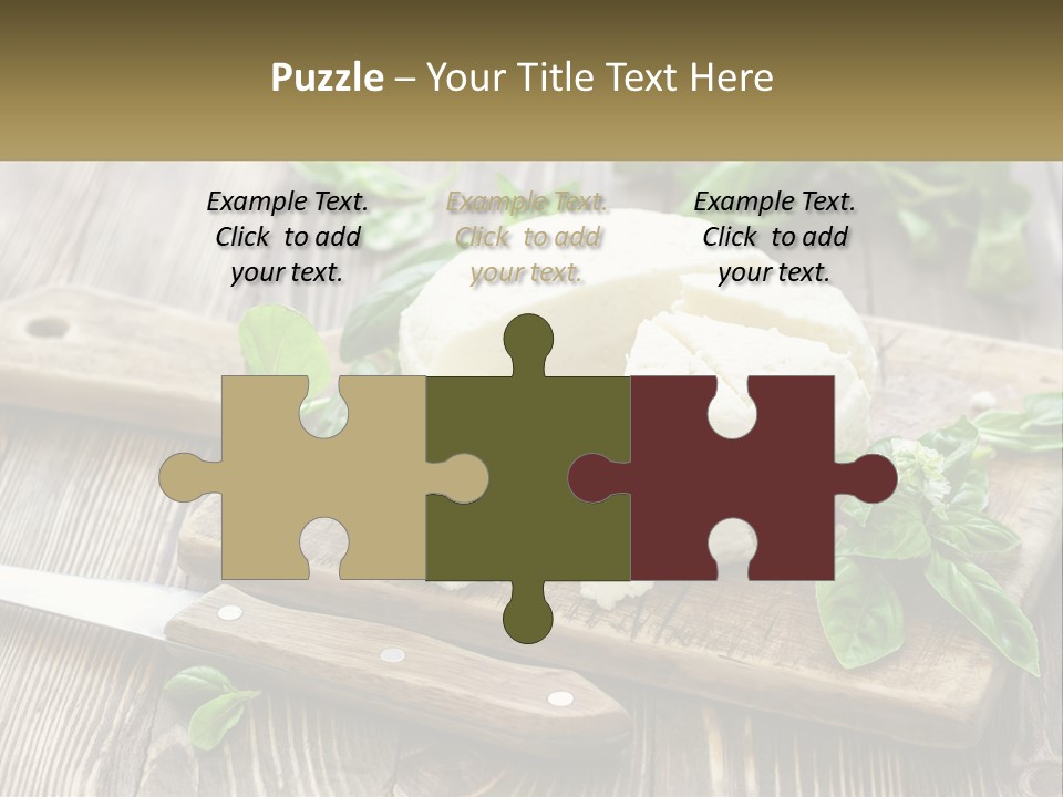 A Piece Of Cheese On A Cutting Board With A Knife PowerPoint Template