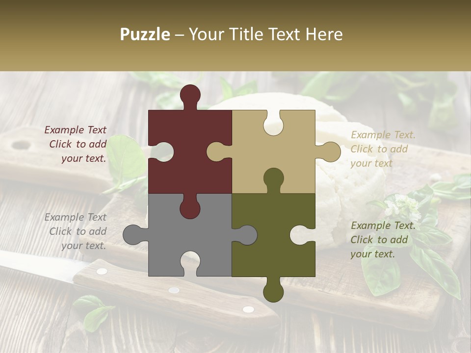 A Piece Of Cheese On A Cutting Board With A Knife PowerPoint Template