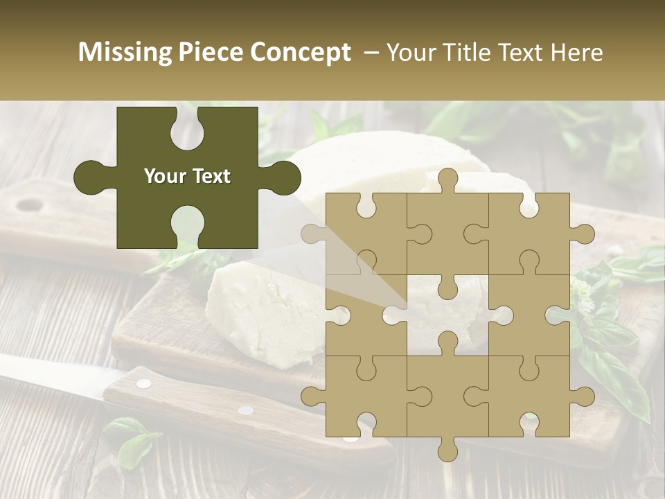 A Piece Of Cheese On A Cutting Board With A Knife PowerPoint Template