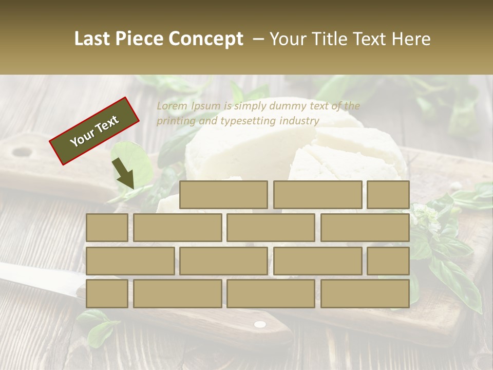 A Piece Of Cheese On A Cutting Board With A Knife PowerPoint Template