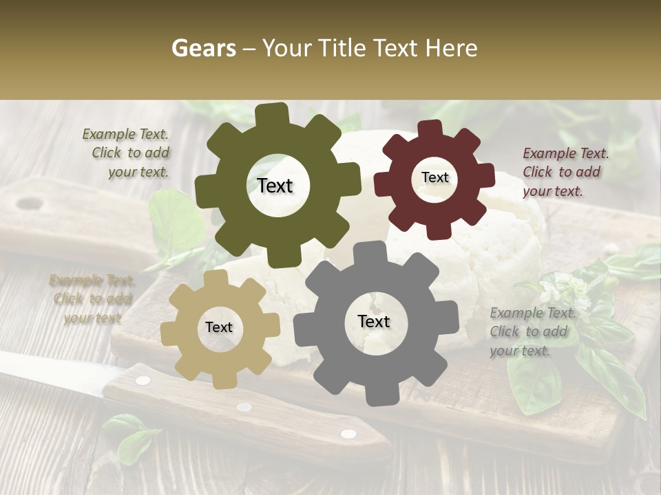 A Piece Of Cheese On A Cutting Board With A Knife PowerPoint Template