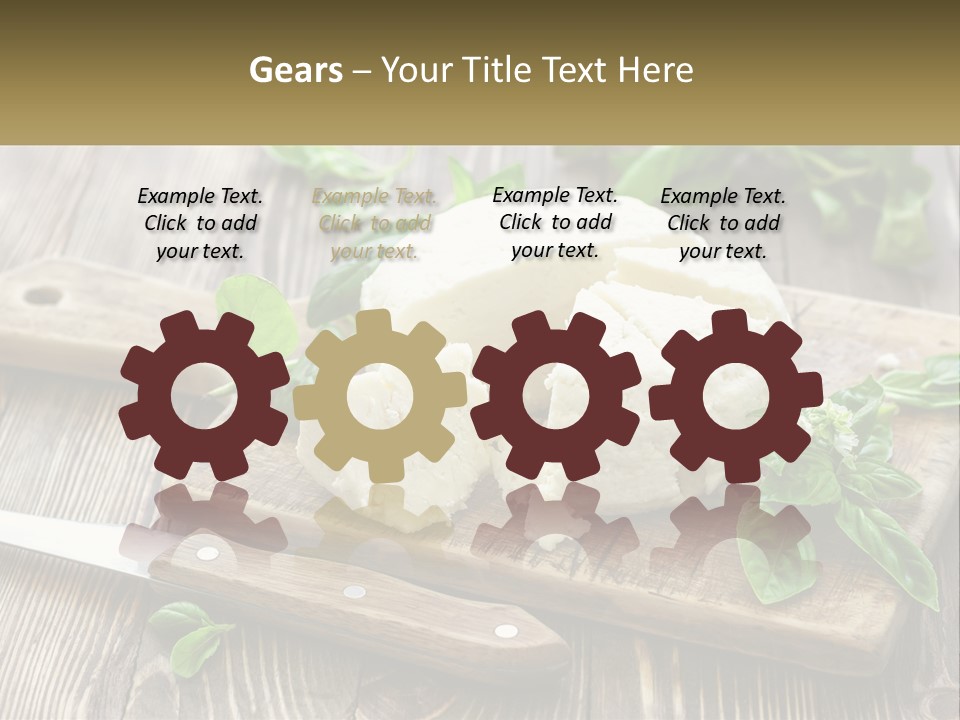 A Piece Of Cheese On A Cutting Board With A Knife PowerPoint Template