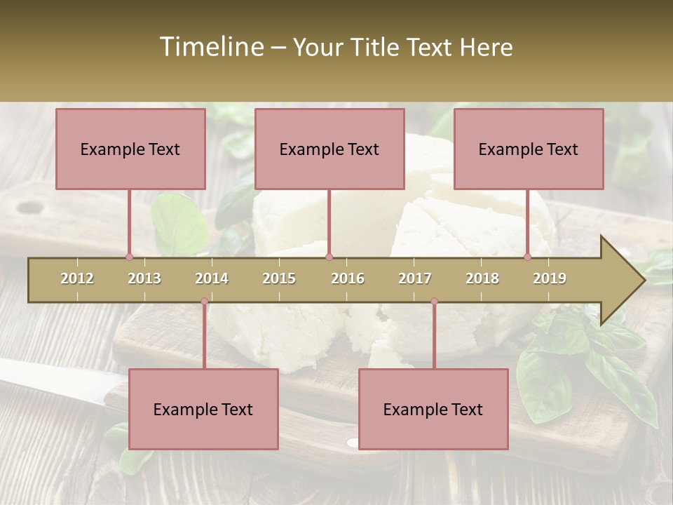 A Piece Of Cheese On A Cutting Board With A Knife PowerPoint Template