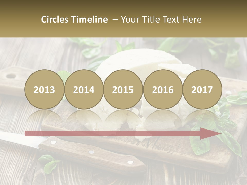 A Piece Of Cheese On A Cutting Board With A Knife PowerPoint Template