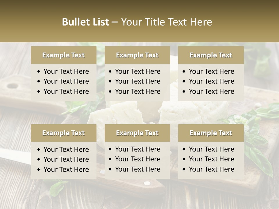 A Piece Of Cheese On A Cutting Board With A Knife PowerPoint Template