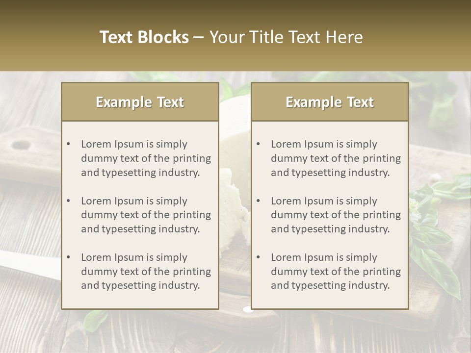 A Piece Of Cheese On A Cutting Board With A Knife PowerPoint Template