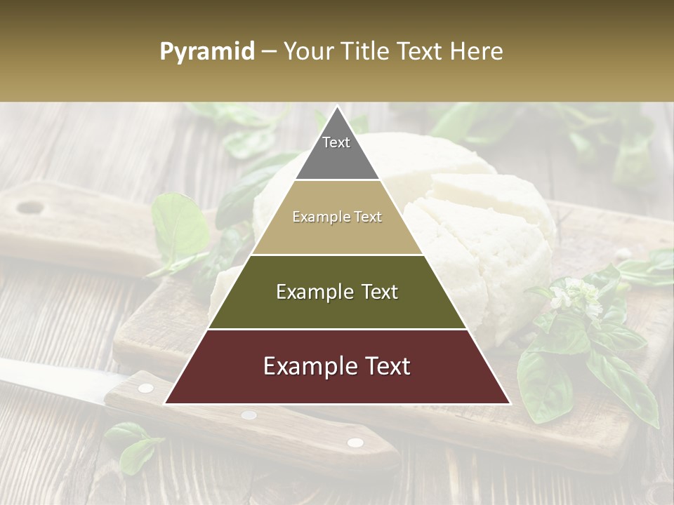 A Piece Of Cheese On A Cutting Board With A Knife PowerPoint Template