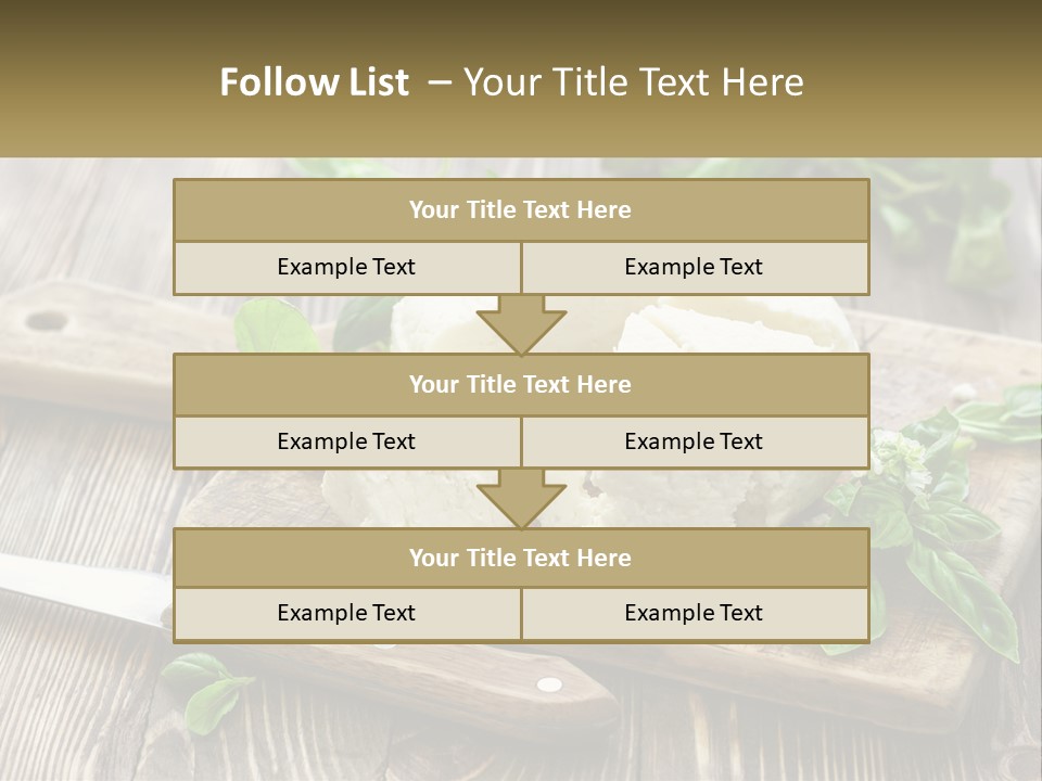 A Piece Of Cheese On A Cutting Board With A Knife PowerPoint Template