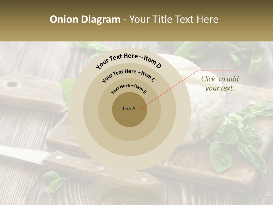 A Piece Of Cheese On A Cutting Board With A Knife PowerPoint Template