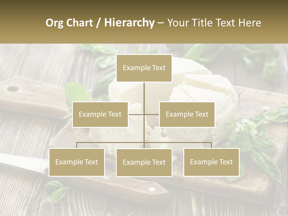 A Piece Of Cheese On A Cutting Board With A Knife PowerPoint Template
