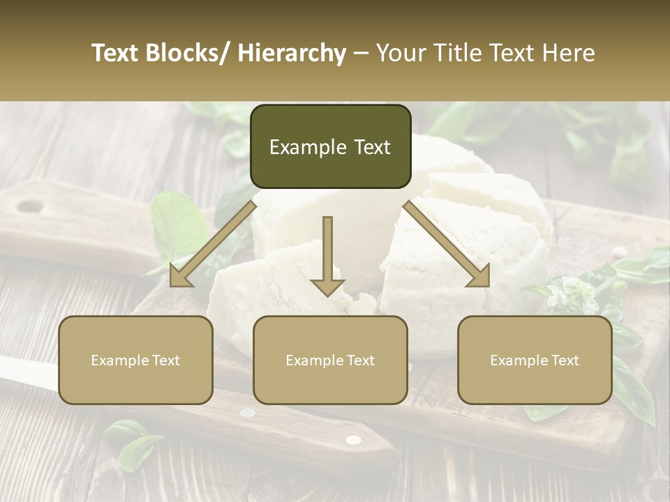 A Piece Of Cheese On A Cutting Board With A Knife PowerPoint Template