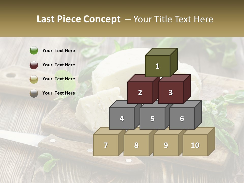 A Piece Of Cheese On A Cutting Board With A Knife PowerPoint Template