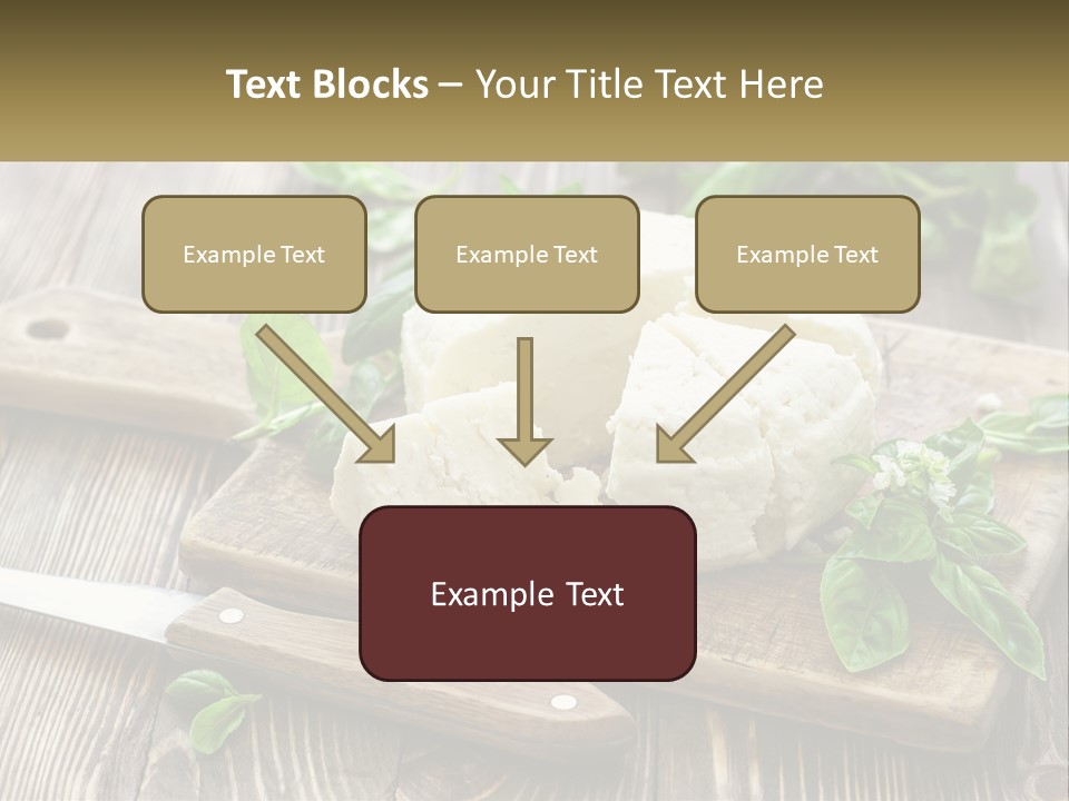 A Piece Of Cheese On A Cutting Board With A Knife PowerPoint Template