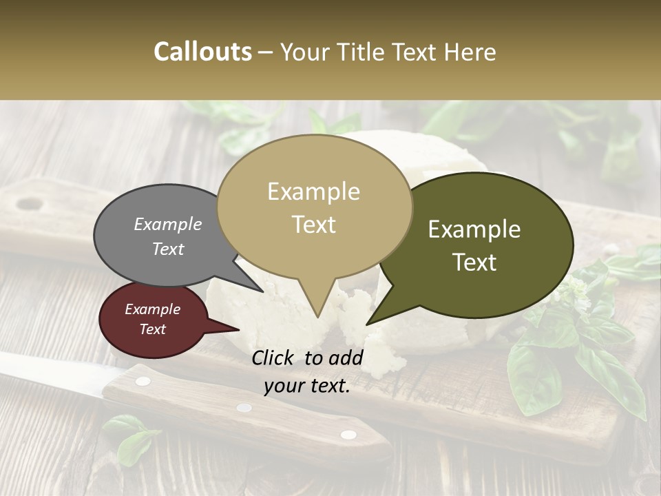 A Piece Of Cheese On A Cutting Board With A Knife PowerPoint Template