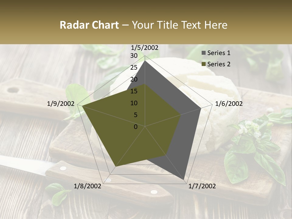 A Piece Of Cheese On A Cutting Board With A Knife PowerPoint Template