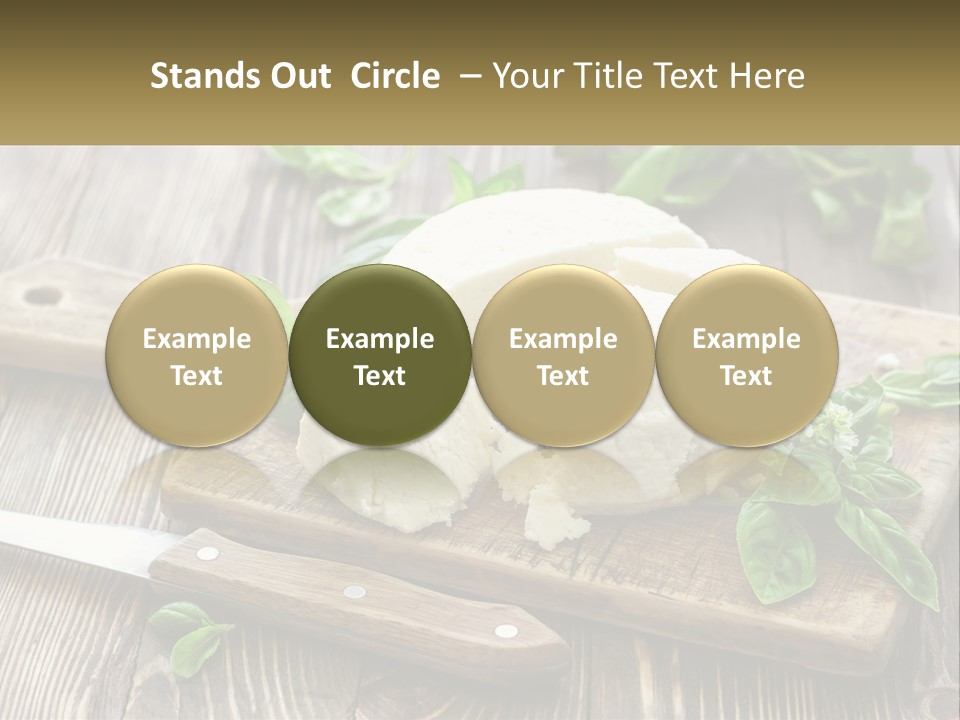 A Piece Of Cheese On A Cutting Board With A Knife PowerPoint Template