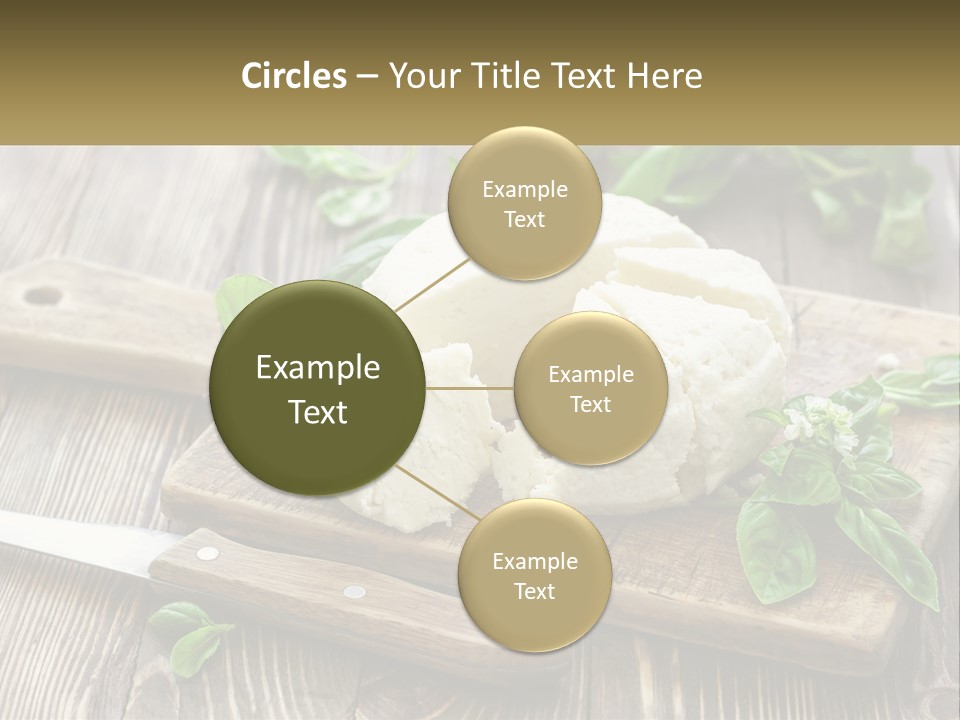 A Piece Of Cheese On A Cutting Board With A Knife PowerPoint Template