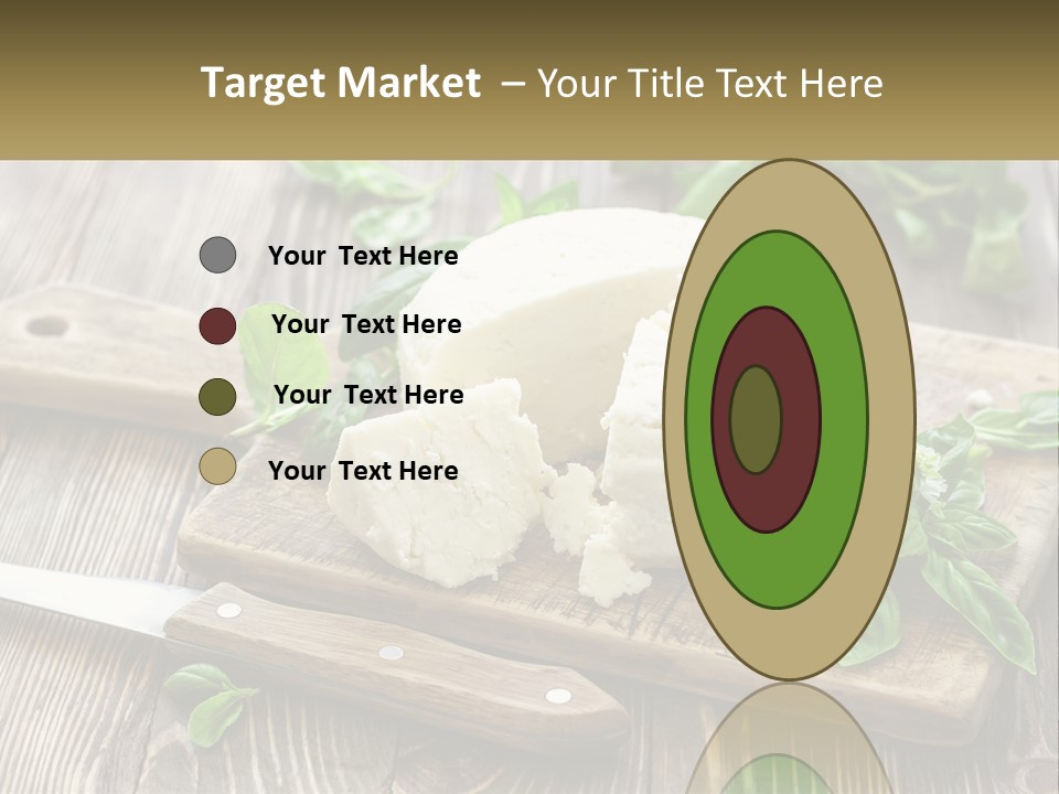 A Piece Of Cheese On A Cutting Board With A Knife PowerPoint Template