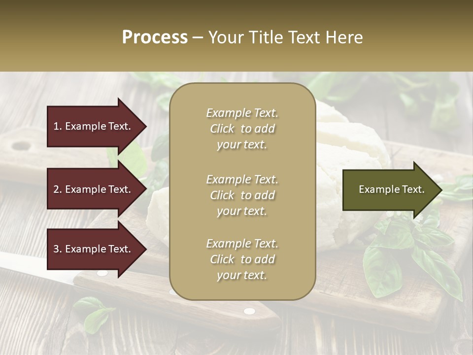 A Piece Of Cheese On A Cutting Board With A Knife PowerPoint Template