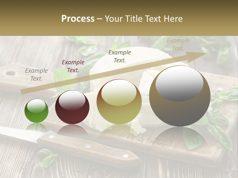 A Piece Of Cheese On A Cutting Board With A Knife PowerPoint Template