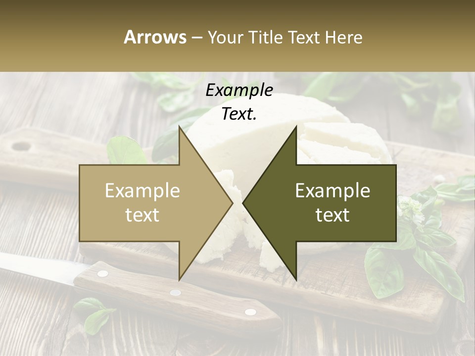 A Piece Of Cheese On A Cutting Board With A Knife PowerPoint Template