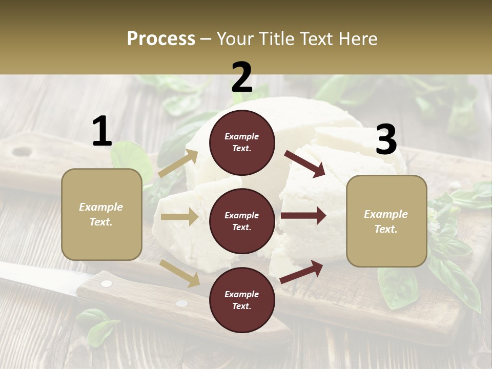 A Piece Of Cheese On A Cutting Board With A Knife PowerPoint Template