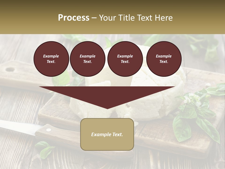 A Piece Of Cheese On A Cutting Board With A Knife PowerPoint Template