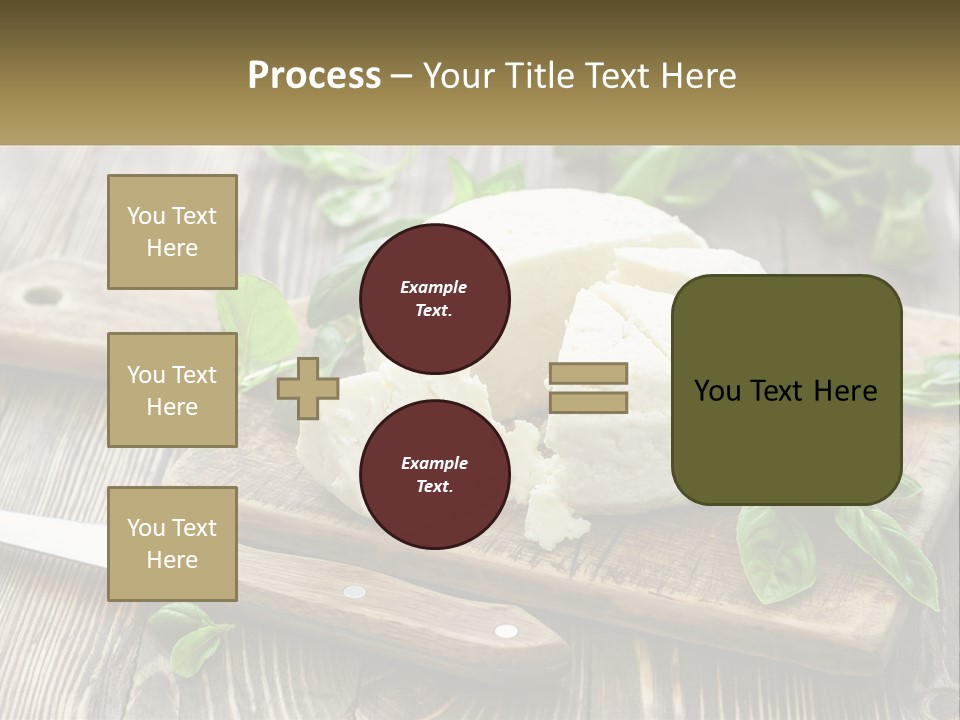 A Piece Of Cheese On A Cutting Board With A Knife PowerPoint Template