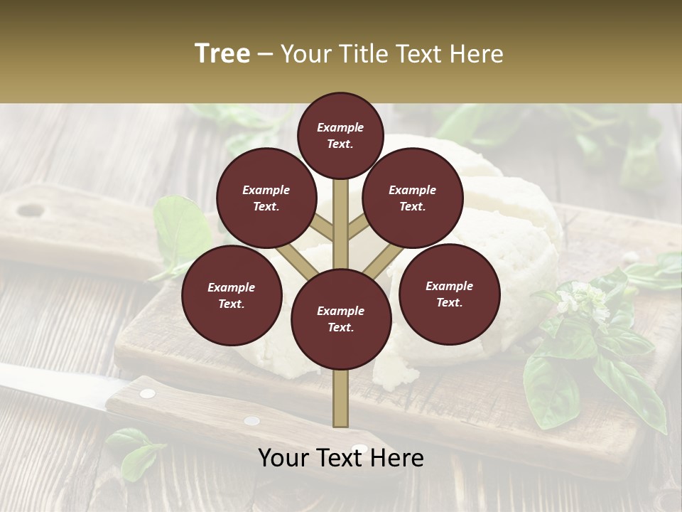 A Piece Of Cheese On A Cutting Board With A Knife PowerPoint Template