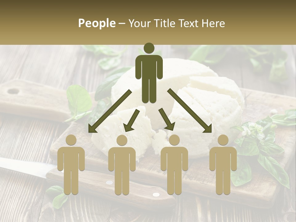 A Piece Of Cheese On A Cutting Board With A Knife PowerPoint Template