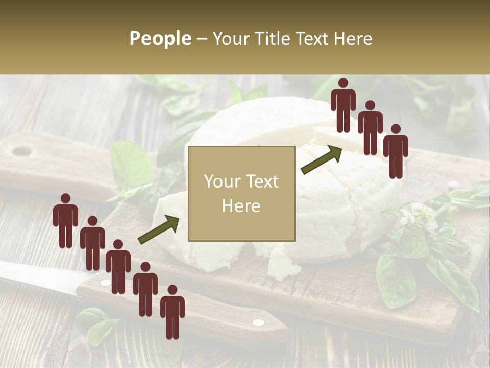 A Piece Of Cheese On A Cutting Board With A Knife PowerPoint Template