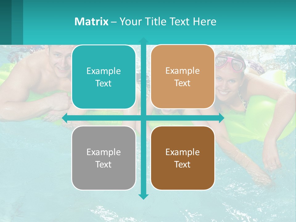 A Family In A Swimming Pool With Goggles On PowerPoint Template