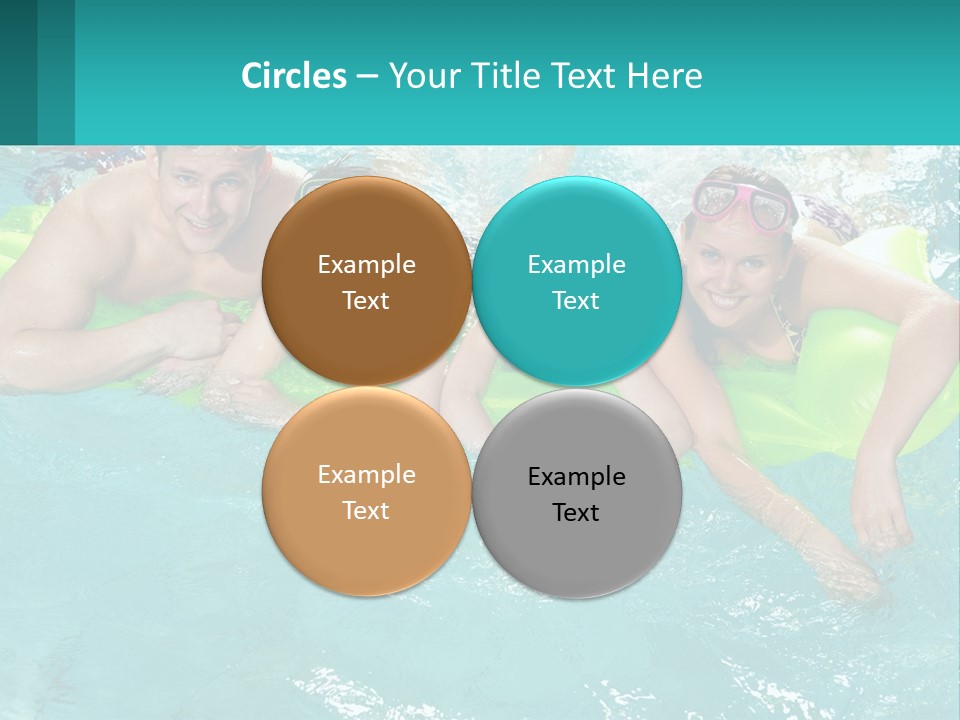 A Family In A Swimming Pool With Goggles On PowerPoint Template