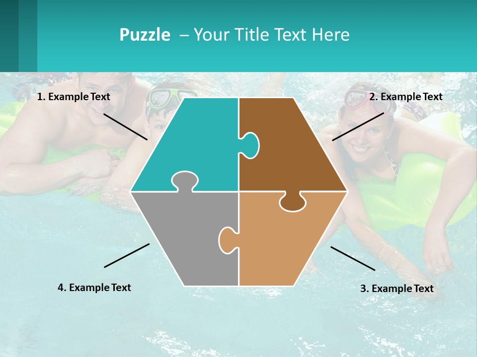 A Family In A Swimming Pool With Goggles On PowerPoint Template