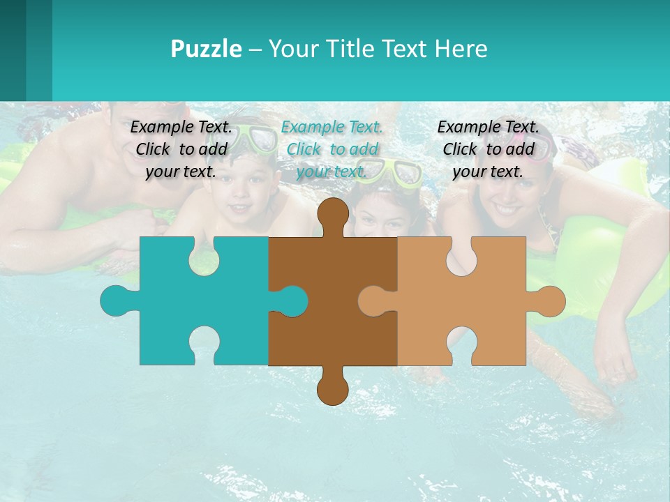 A Family In A Swimming Pool With Goggles On PowerPoint Template