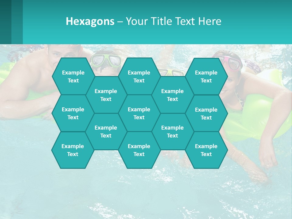 A Family In A Swimming Pool With Goggles On PowerPoint Template