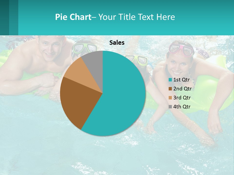 A Family In A Swimming Pool With Goggles On PowerPoint Template