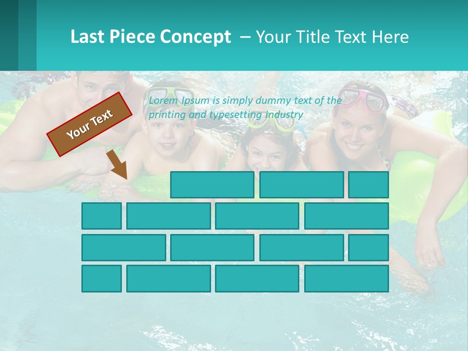 A Family In A Swimming Pool With Goggles On PowerPoint Template